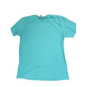 Next Level Mens T Shirt Large Teal Crew Neck Basic Tee Soft Casual